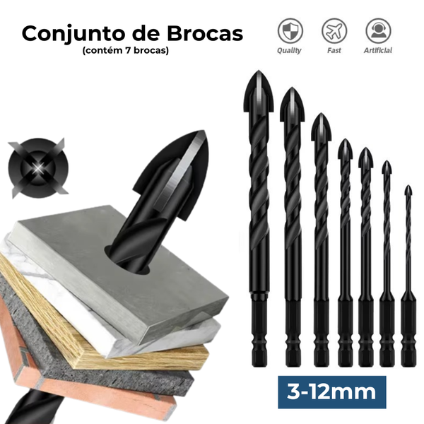 Conjunto de 7 Brocas Metálicas