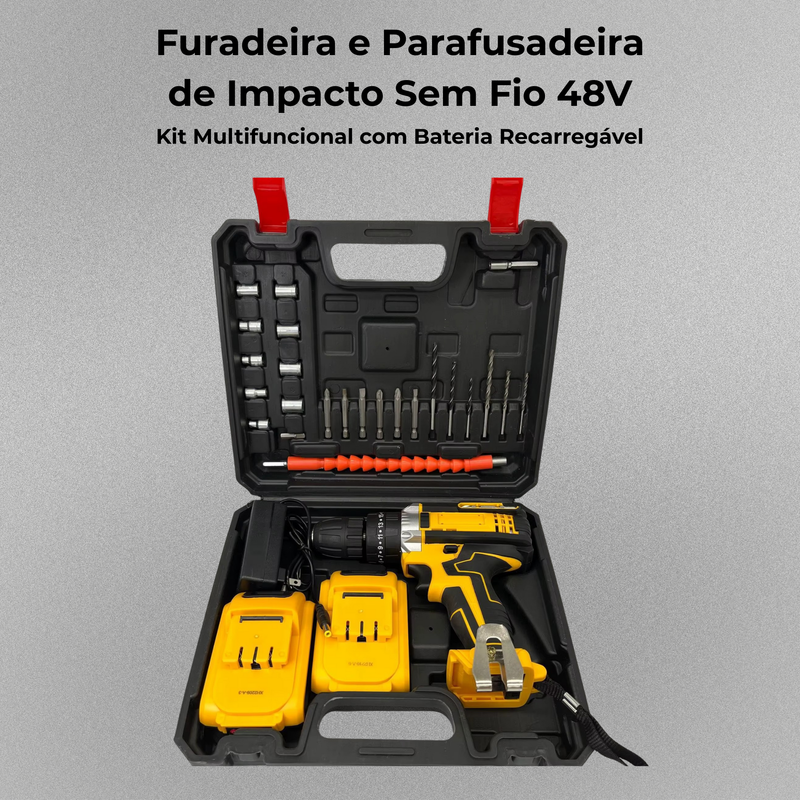 Furadeira e Parafusadeira de Impacto Sem Fio 48V
