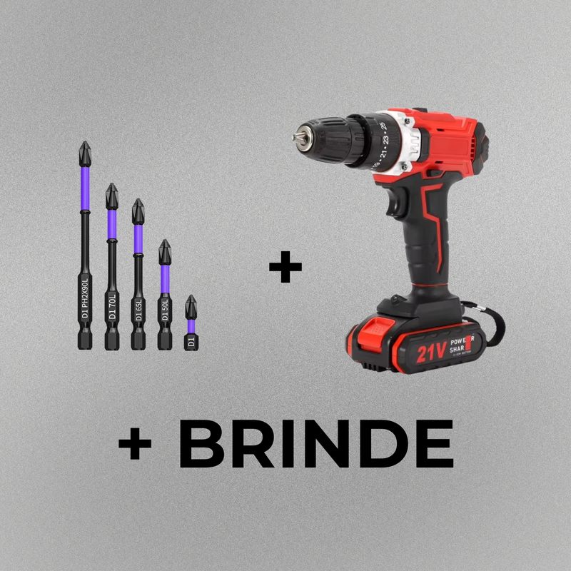 Parafusadeira + Bits K5 + Brinde