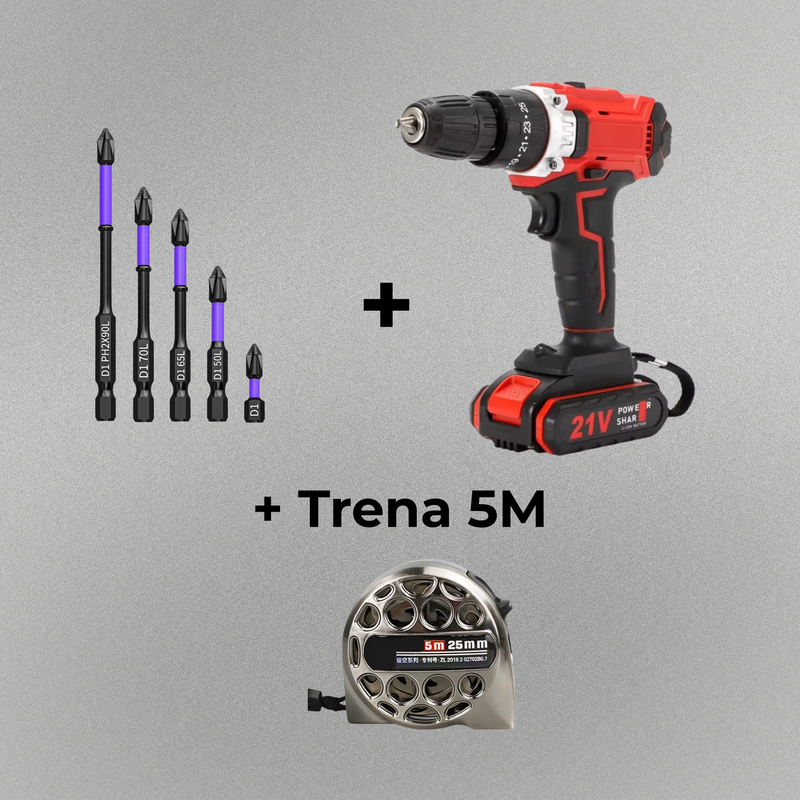 Parafusadeira + Bits K5 + Brinde